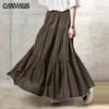 Spring Summer Women's Skirt Peplum Casual Long Skirt Plain Skirt Vintage Style Pleated Half Skirt