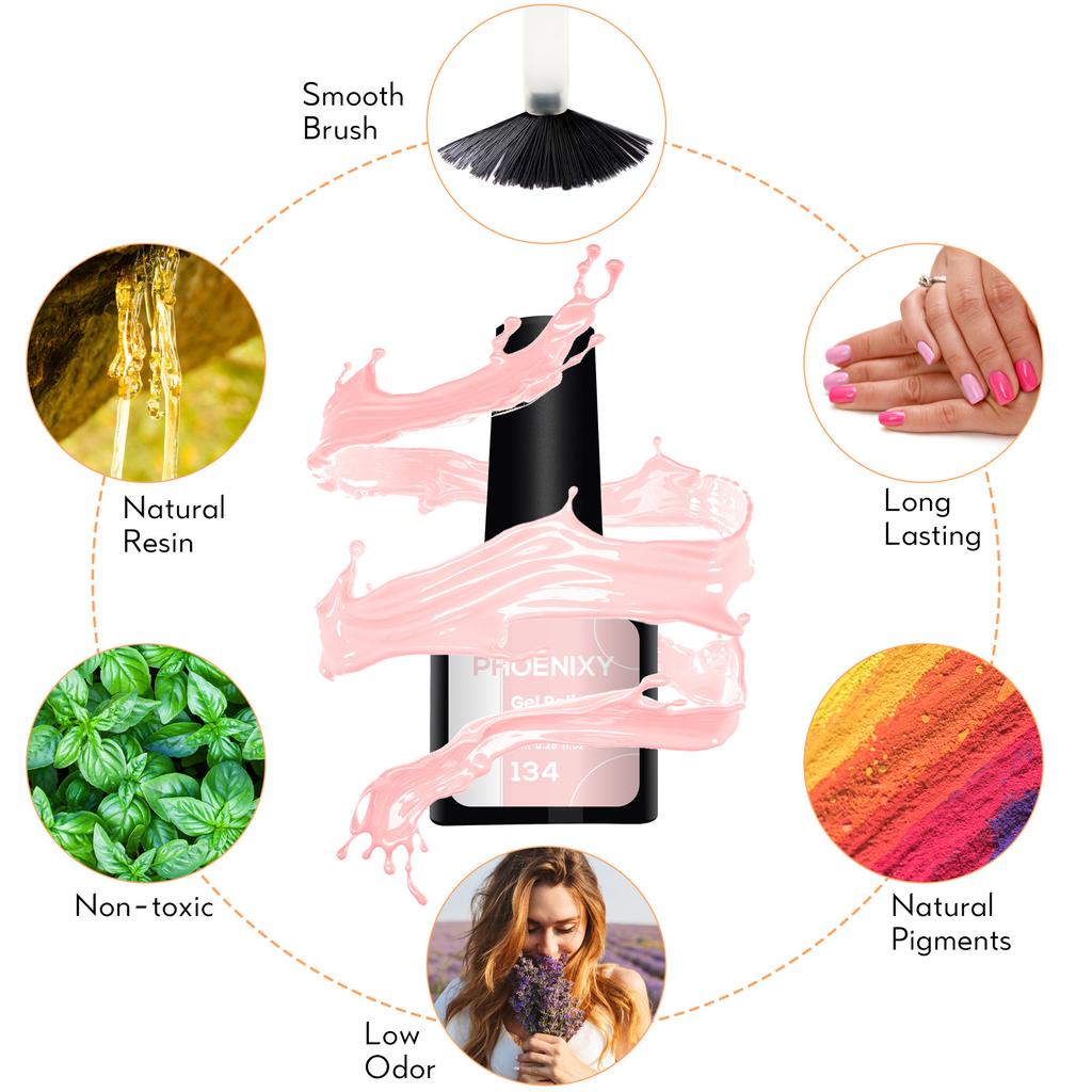 PHOENIXY 12 цветов гель-лака для ногтей набор отмачиваемый полуперманентный гель УФ светодиодный лак для ногтей маникюрный гель-набор для ногтей подарок для женщин