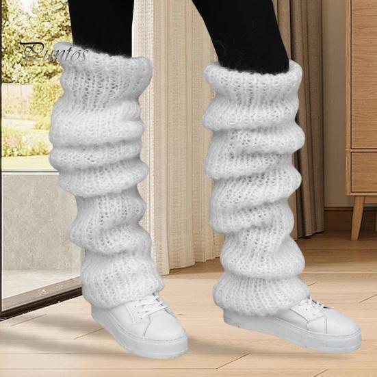 1 пара зимних носков до середины икры Уютные толстые вязаные однотонные противоскользящие теплые носки с ворсом Гетры JK Boots Чулки Чехлы для сапог Лолита Чехлы для подогрева ног