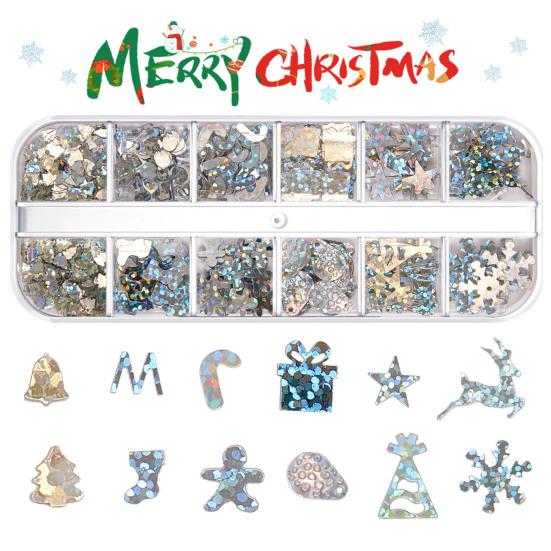 1 коробка блесток для ногтей Ультратонкие яркие цвета смешанной формы Широкое применение Легко наносится Декоративный ПЭТ