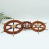 Wooden Ship Wheel with Brass Handles  Handmade Nautical Wall Décor, Coastal Beach House, Maritime Gift Set Of 3