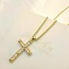 Женский кулон-крест из меди с цирконием - Универсальный религиозный ювелирный аксессуар