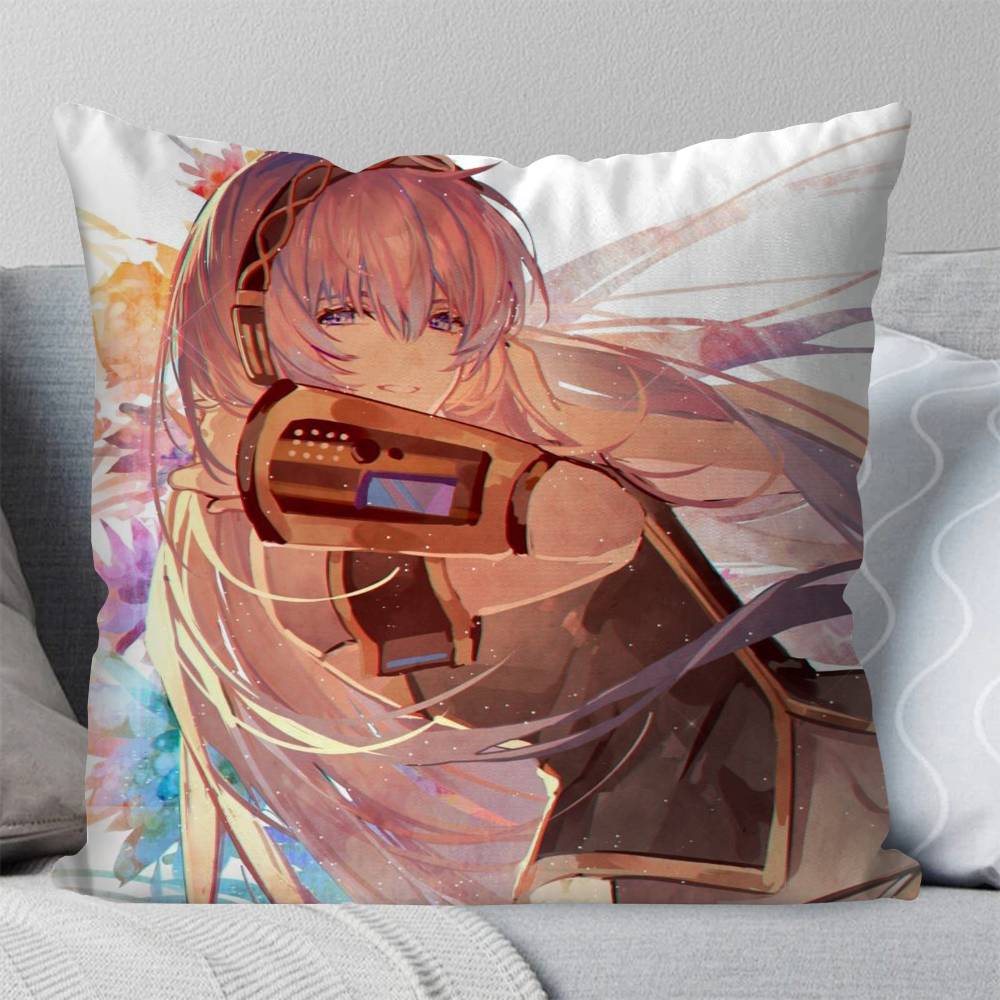 Megurine Luka Virtual Singer Pillow Case Fashion Square Pillowcase Bedroom Sofa Room Ins Decoration Leisure