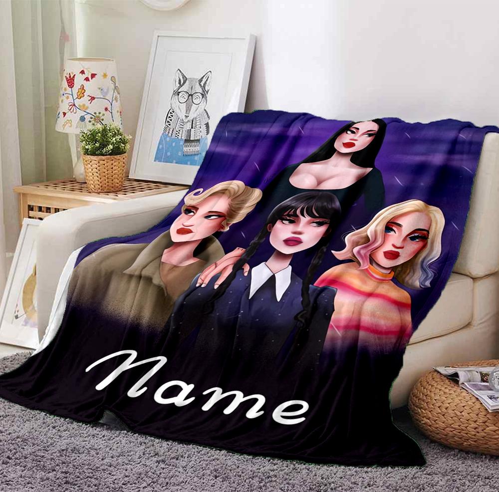 Custom Name Night Cello Flannel Blanket Throw Blanket Soft Warm Sofa Bed home Decor Unique Gift