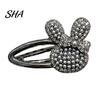 Retro Hairpin Girl Hairpin, Imitation Pearls Rhinestones Hair Clip, 3D Rabbit Accessory Shape Pin, Lightweight Black Accessories Gift Pearl Clip