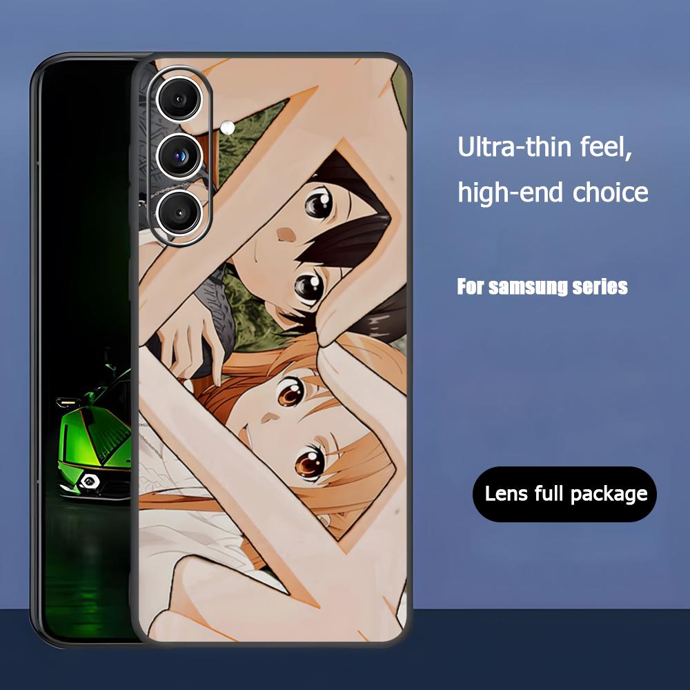 Крутой чехол для телефона Sword Art Online в стиле аниме для Samsung Galaxy S25 S24 S23 S22 S21 S20 Plus Ultra Note20 Мягкий черный