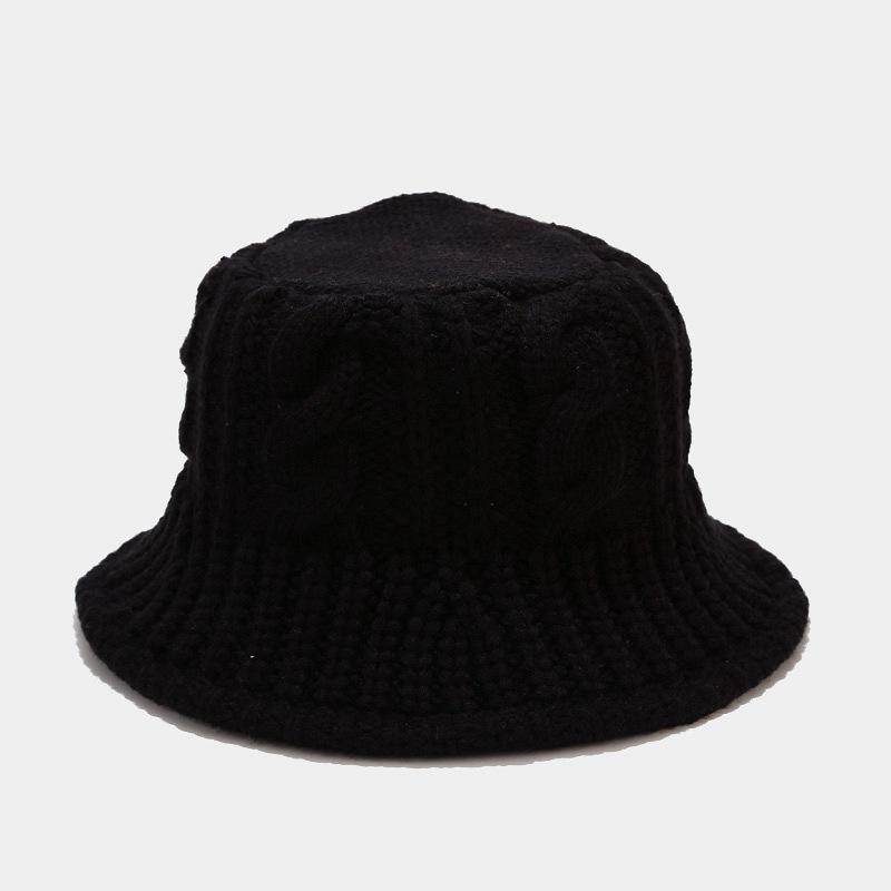 Женская шерстяная вязаная панама в корейском стиле из плотной шерсти – ручная вязка, ветрозащитная, универсальная, круглолицая, в стиле рыбака для зимы.