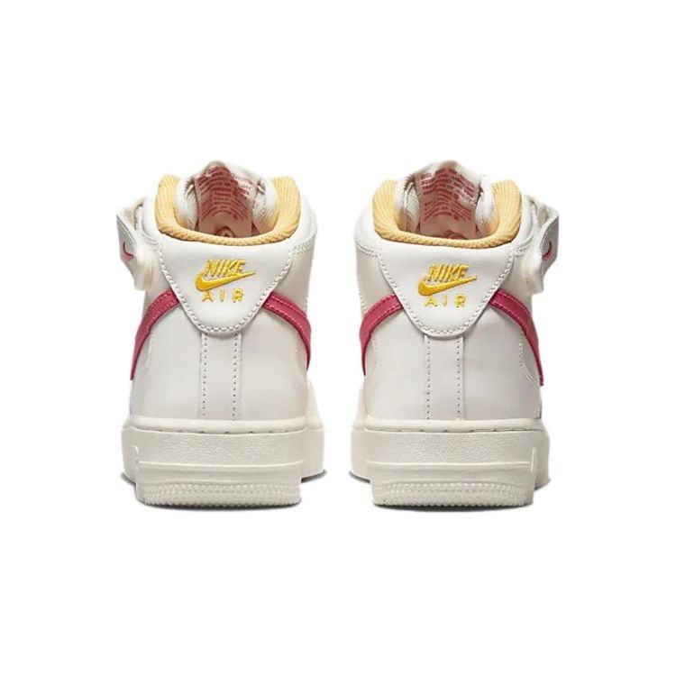 Nike Кроссовки Air Force 1 Mid LE GS Sail Sea Coral для детей, кремовые, лазерно-оранжевые, белые DH2933-102