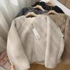 Women's V-Neck Zipper Lamb Wool Fleece Jacket - Autumn/Winter Collection