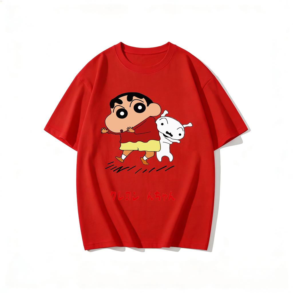 2026 Trendy Anime Crayon Shinchan Graphic Couple Tshirts Streetwear Family Matching Parentchild Clothing for Unisex Women Kids