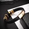 Luxury Mens Bracelet Cross Titanium Steel Vintage Fashion Jewelry Leather Braided Trend Personality Hot Selling Bangles