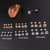 1Pcs/3-5mm Stainless Steel Personality Screwing Ball Ear Bone Nail Piercing Earring