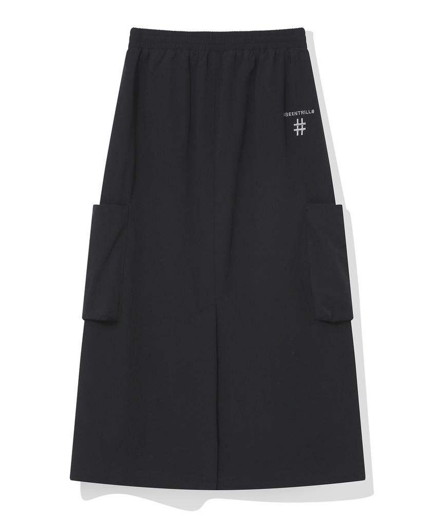BEENTRILL NEWYORK Эластичная тканая длинная юбка (черный)