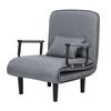 3 In 1 Sofa Bed Zipper Closure Cover Armchair Bed Convertible Sofa Bed with Adjustable Backrest Fold Out Chair Bed for Apartment Office Grey