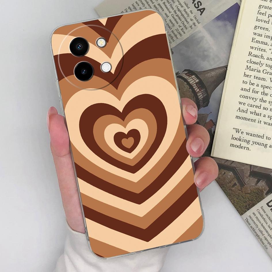 Для Vivo Y38 V40 Lite V30e Vivo Y200e 5G Y28 4G Vivo Y100 (ИДН) Задняя крышка силиконовый мягкий ТПУ прозрачный милый чехол медведь противоударные сумки для телефона для Vivo