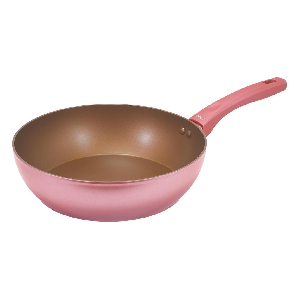 VISIONS Frying Pan Deep Pan 28cm IH Compatible GOLDCoating Pink CP-8798