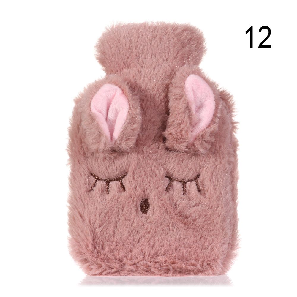 Keep Warm Cartoon Plush Portable Hot Water Bottle Hand Warmer Water Injection Relaxing
