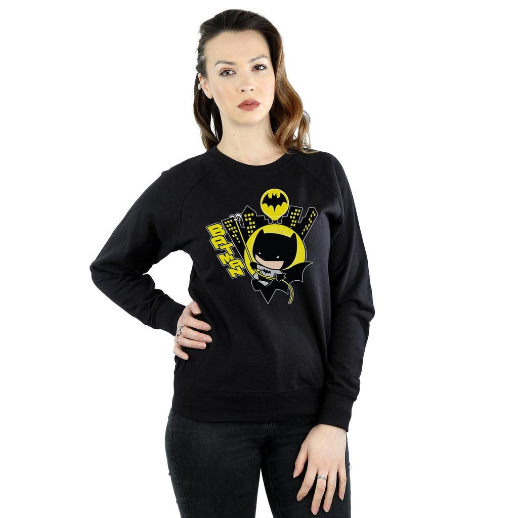 DC Comics Womens/Ladies Chibi Batman Swinging Sweatshirt
