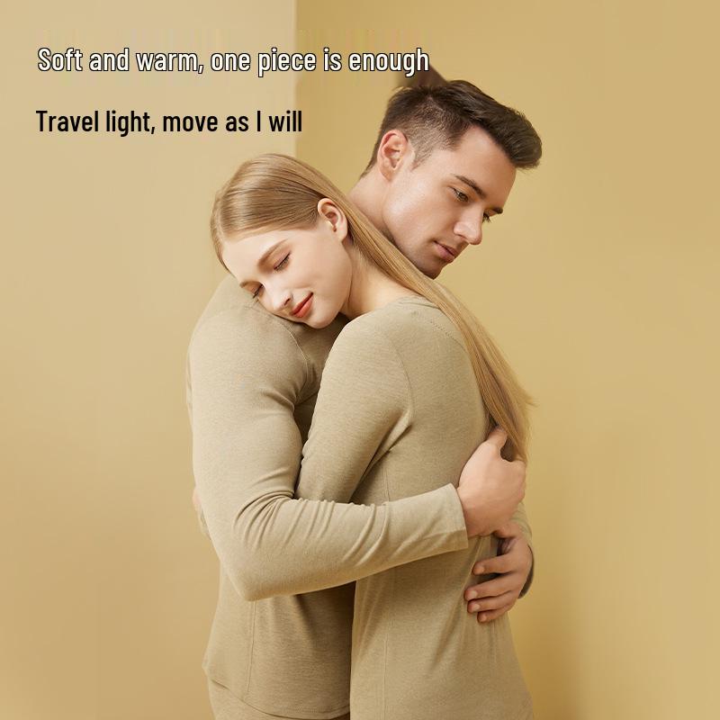 Женский теплый комплект нижнего белья из кашемира и шелка: Двусторонние брюки и топ с начесом для поддержки талии и живота.