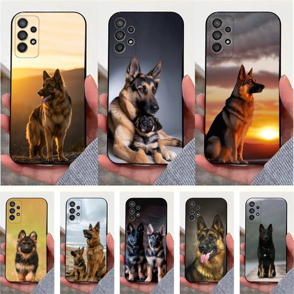 Животные Немецкие овчарки Чехол для телефона Для Samsung S25,S24,S23,S22,S20,S21,S10,Ultra,Plus,Lite,FE,Мягкий силиконовый Черный чехол