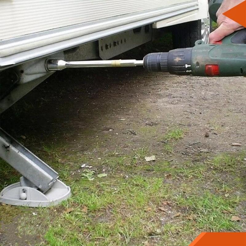 15cm Corner Steady Caravan Leg Winder Drill Attachment Stand Jack Extension Socket 19mm Electric Drill Attachment Adapter