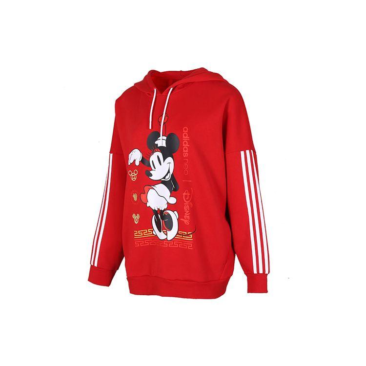 adidas Толстовка Neo X Disney с принтом Минни CNY Collection Женская толстовка Светло-Малиновая GE7774