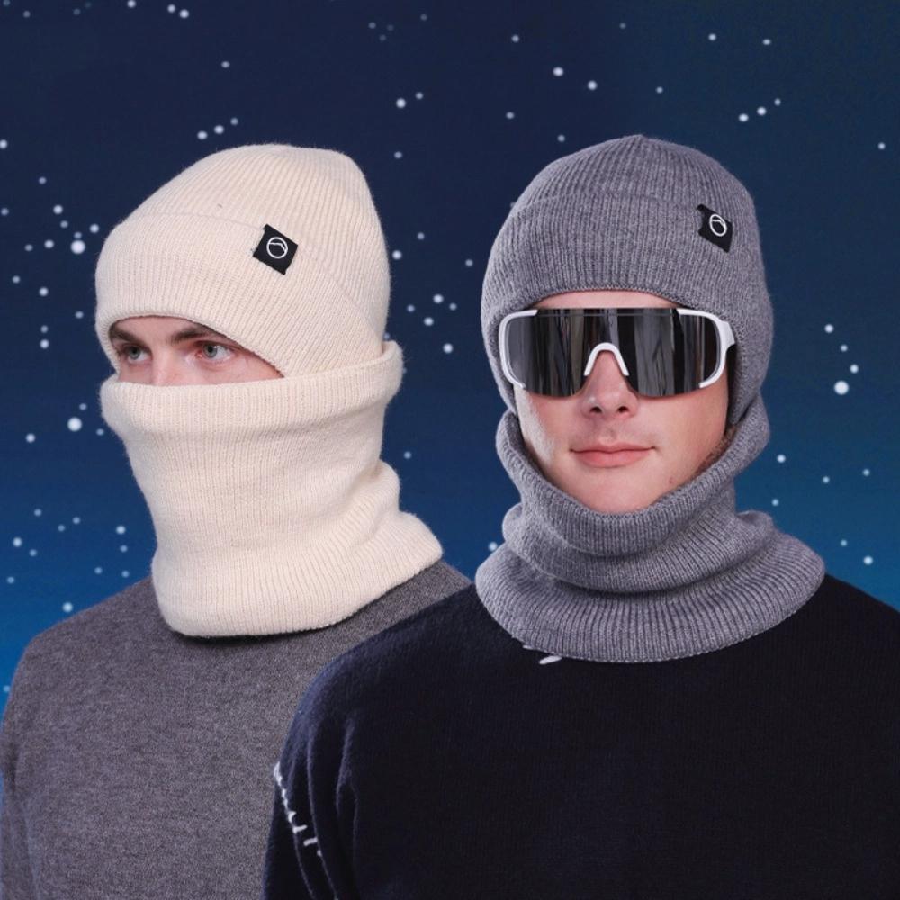 Neck Warmer Knitted Hat Gloves Scarf Warm Cap Solid Beanie Casual Winter Glove Cap Set Outdoor