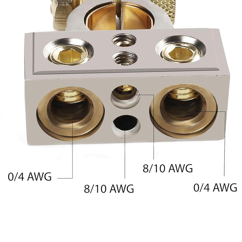 Battery Terminals, 0/2/4/8/10 Gauge Battery Terminal Connectors With Shims And Protective Covers, Suitable For Car, Marine And Truck Conversions