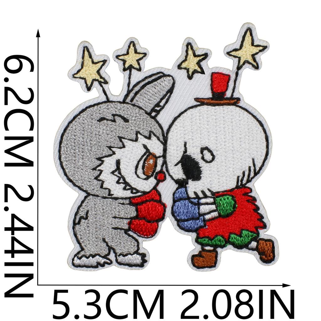 Animated Characters Cute Big Head Embroidery Cloth Sticker Bag Decoration Forest Elf Patch Sticker Heat Transfer Computer Embroidery