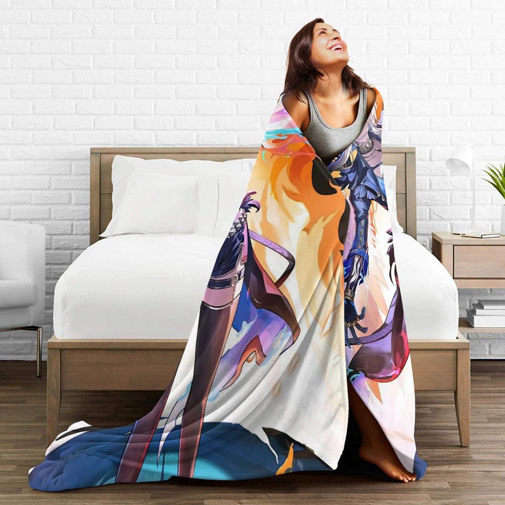 Wuthering Waves WuWa Galbrena Fashion Blanket Game Anime Wool Novelty Soft Throw Fashion Blanket for Bedspread Winter Travel