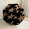 1PC Leopard Print Stars Umbrella-8-Rib Reinforced, Automatic Open, Lightweight & Durable, Cute Fashion Accessory for Outdoor, Beach or Casual Use, Bea