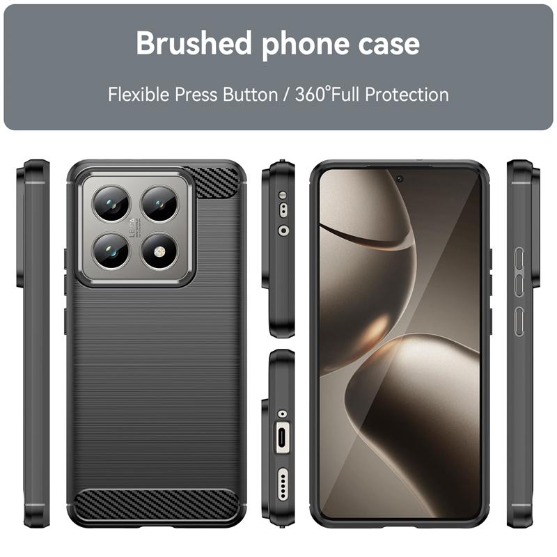 Для Xiaomi Mi 14T Pro Чехол Чехол Xiaomi 14T Capas Carbon Fibre Phone Bumper Back Противоударный TPU Soft Fundas Xiaomi Mi 14T Pro