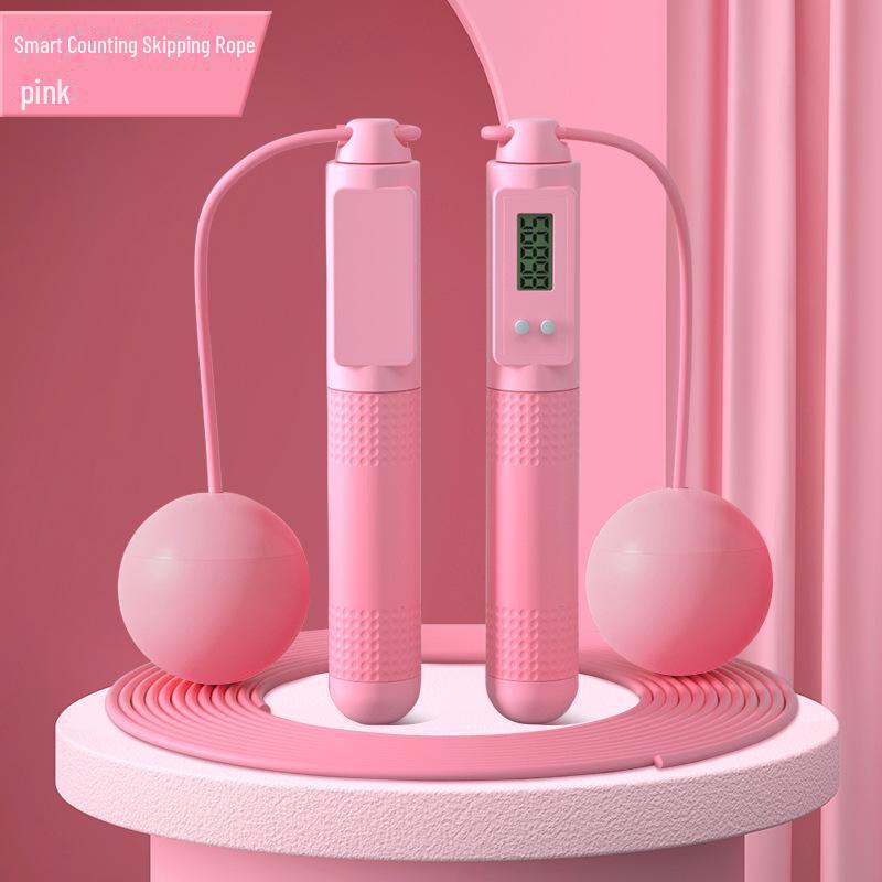 Умная беспроводная скакалка для фитнеса в помещении — для взрослых и студентов, двойное использование, с большим мячом