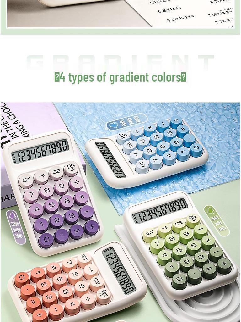 Gradient Goddess Multifunctional Office & Exam Calculator with Flexible Keyboard