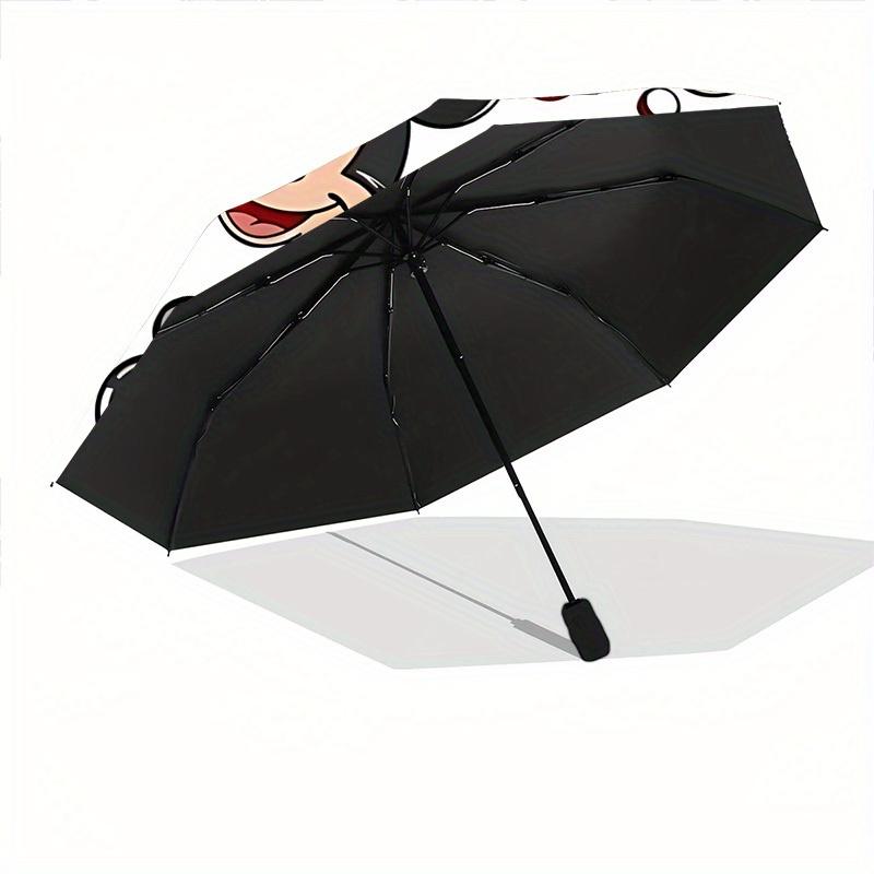 1pc Mickey Mouse Automatic Folding Umbrella - Portable Foldable Design with 8 Ribs, Durable Plastic & Iron Frame y250725027