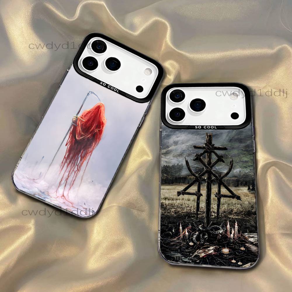 Чехол для телефона L-Lorna Shore Pain Remains для iPhone 17,16,15,14,13,12,11,X,8,7,Pro,Max,Plus,SE4,Air,Mini IMD Серый Жесткий Матовый
