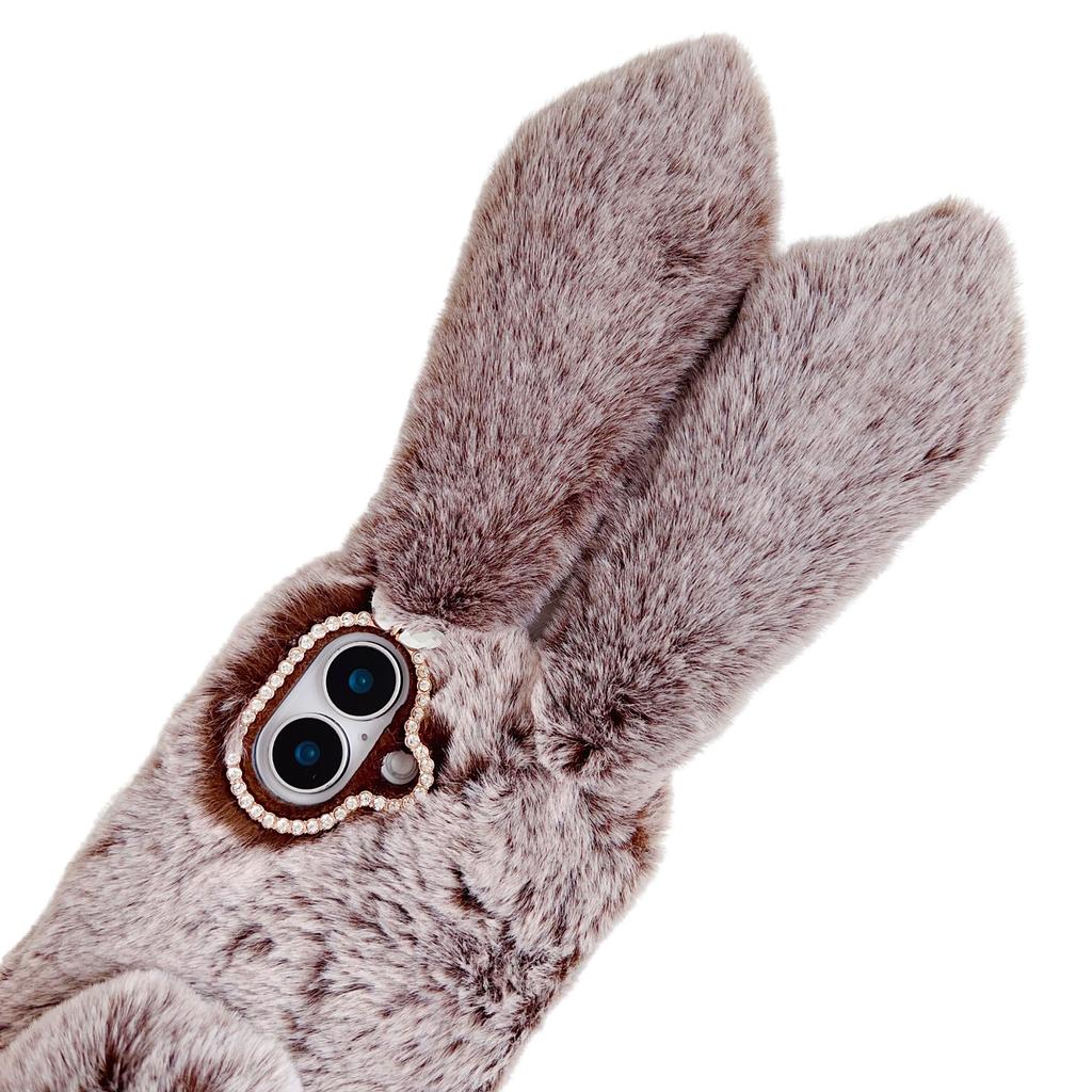 Чехол для iPhone 16 Заячьи ушки Пушистый Мягкий Теплый ТПУ Чехол для телефона