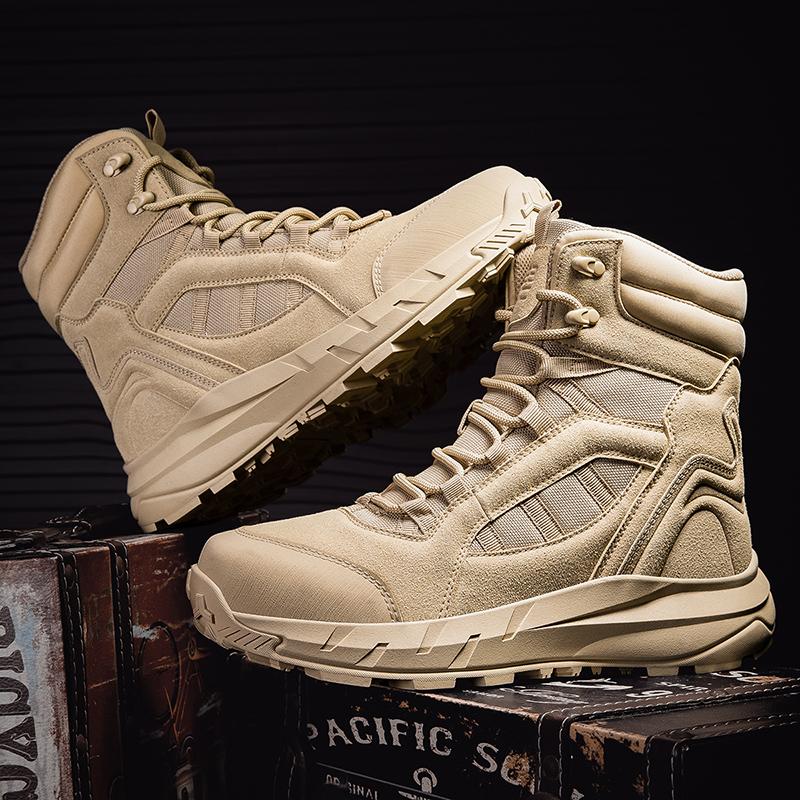 Мужские скальные туфли Тактические ботинки Водонепроницаемые Военные Высокого качества Мотоциклетные Охотничьи Походные Дышащие ботинки