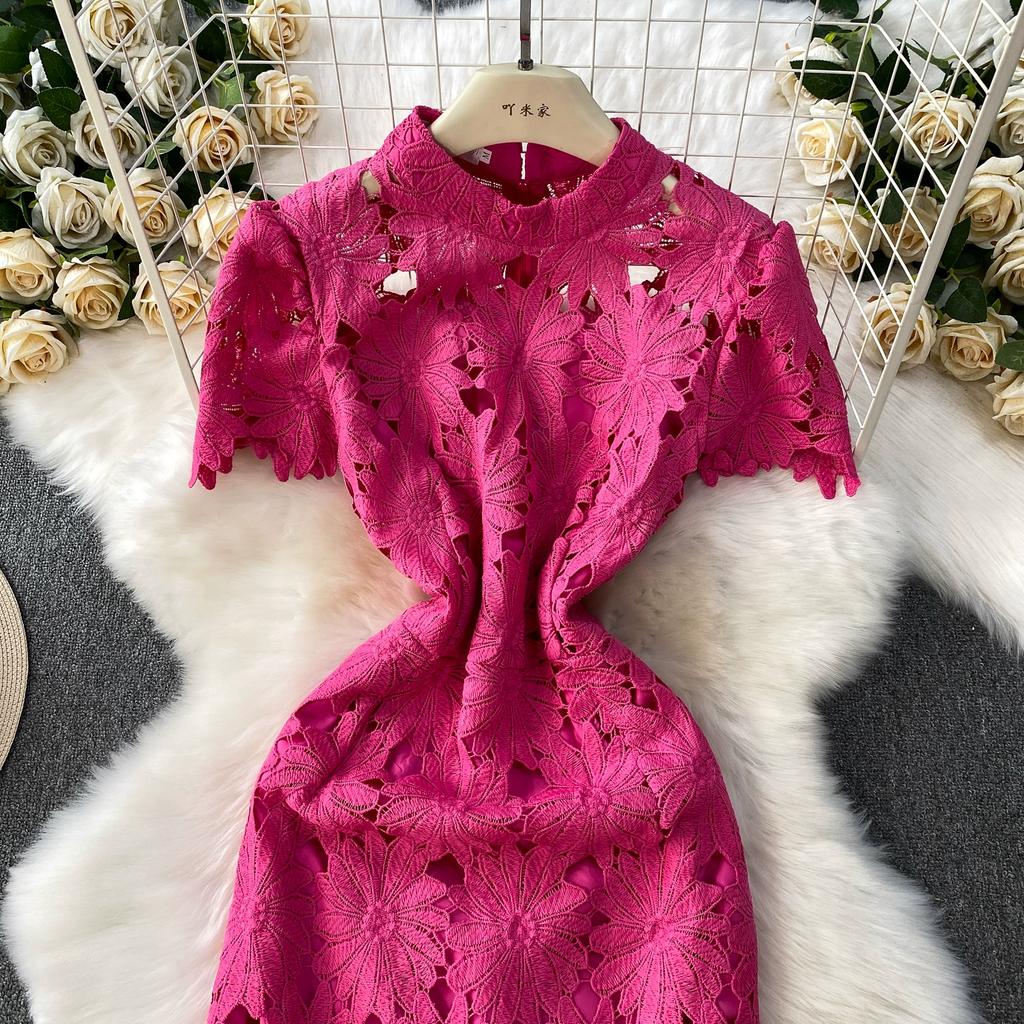 Летние Женские Элегантные Роскошные Платья Макси с Вышивкой Цветами и Кружевом, Облегающие Фигуру, для Вечеринки, с Юбкой Годе, для Выпускного