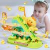 Kids Electric Duck Climbing Stairs Toys Audible Light Little Yellow Duck Rotating Slide Track Baby Children's Puzzle Toy Gift