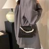 Pearl Simulated Fashion Decoration Crocodile Pattern Women Casual Square Bag