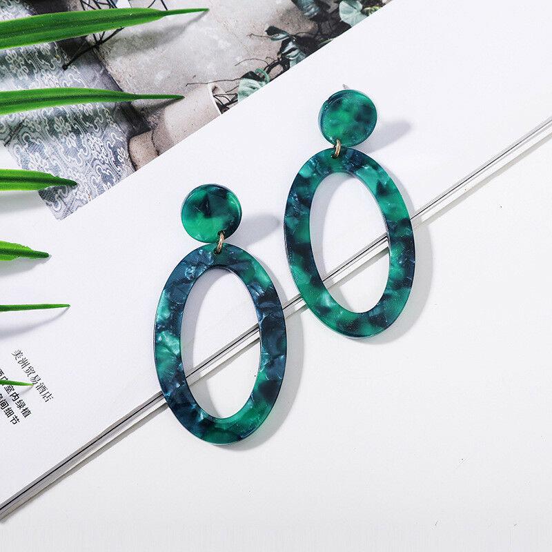 Модные женские геометрические ацетатные акриловые серьги леопардовые овальные серьги-гвоздики ювелирные изделия