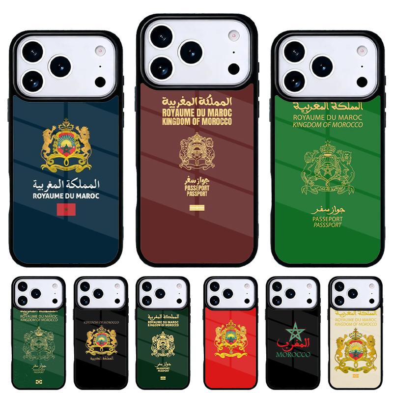Чехол для паспорта и телефона с флагом Марокко для iPhone 17 Air 16e 15 14 13 Pro Max Задняя крышка для 12 11 Pro Coque