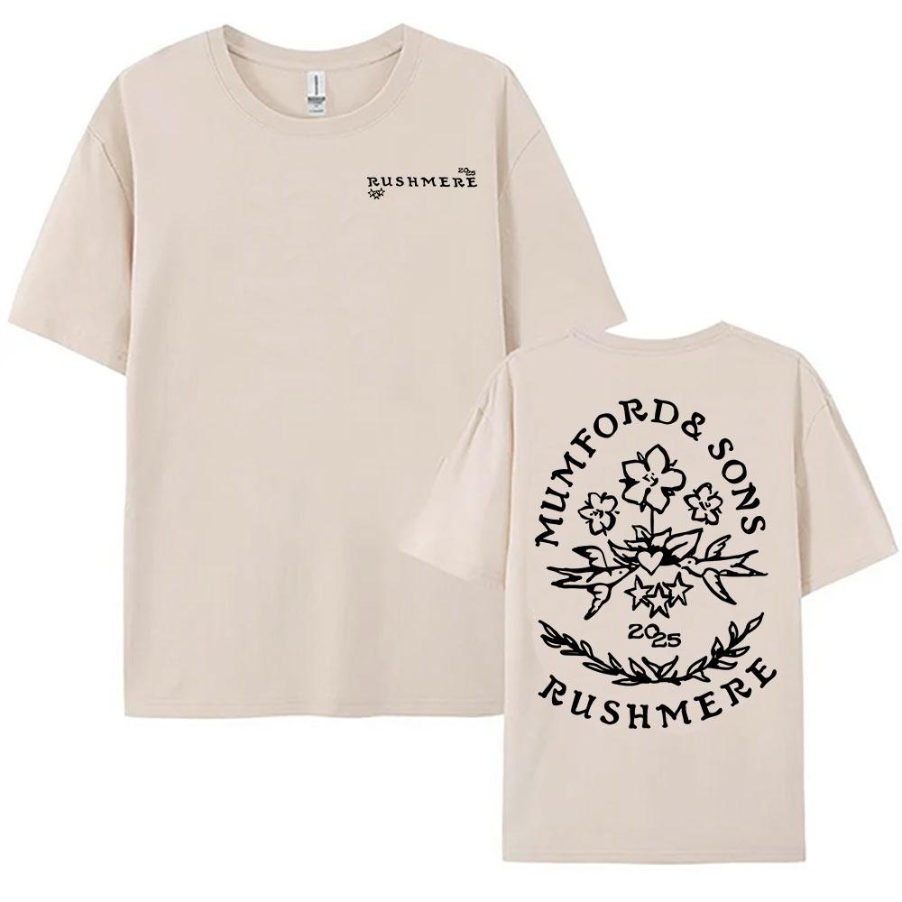 Мужская и женская футболка с цветочным графическим принтом 'Rushmere' 2025 от Mumford & Sons