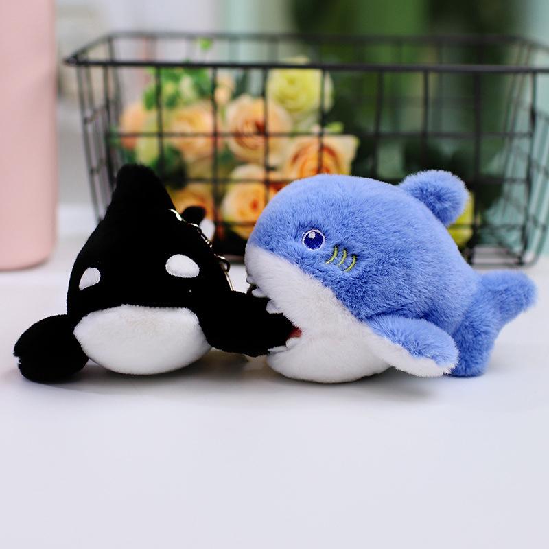 Cute Marine Animals Seal Shark Whale Plush Toy Keychain Bag Pendant Kids Gifts