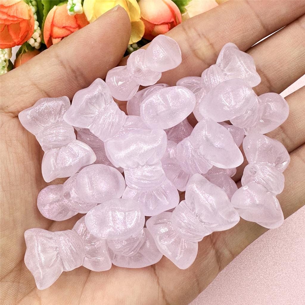 Home Party Supplies Jewelry Making Handmade Material 16.2*24.2mm Bow 20Pcs Acrylic Charms Colorful Exquisite Loose Beads With Hole DIY