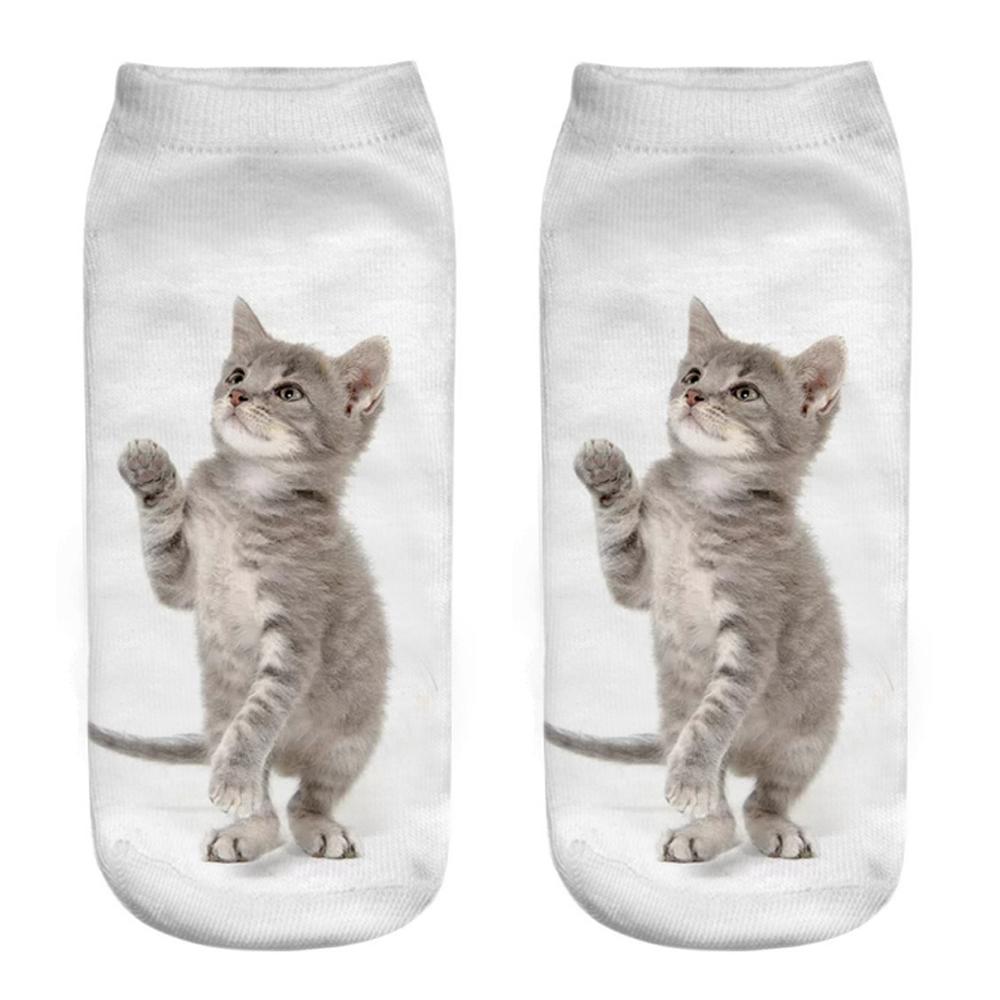 Новые 3D-принт Смешные Милые Мультяшные Котята Унисекс Короткие Носки Креативные Красочные Носки с Несколькими Котами Счастливые Низкие Носки до щиколотки Для Женщин