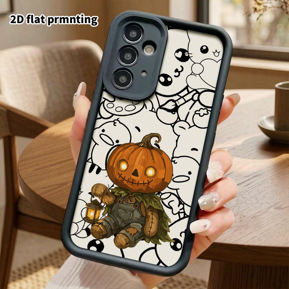 Phone case: 2D flat, suitable for Samsung Galaxy A34 A35 M05 M06 S20 S22 S21 FE Plus 5G protective case, pumpkin doll, perfect Christmas and Halloween