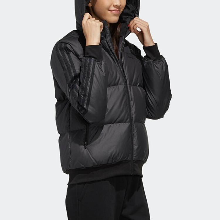 Adidas Neo Sporty Puffer Hooded Down Jacket Winter Women Jackets Black EI4411
