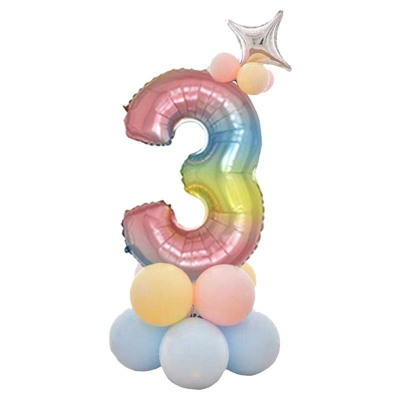 Комбинированный набор из алюминиевой пленки, воздушный шар, украшение на день рождения, свадебные украшения, башня из воздушных шаров с номером